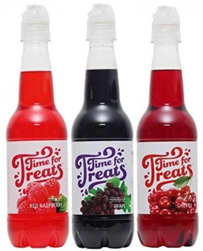 Time For Treats TM Grape, Cherry And Red Raspberry Snow Cone Syrup 3-Pack By Fl