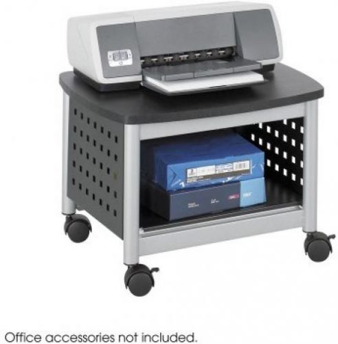 Safco Products 1855BL Scoot Under Desk Printer Machine Stand, Black/Silver