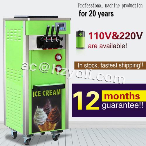 vertical soft ice cream machine with 3 flavor,ice cream making machine,in stock