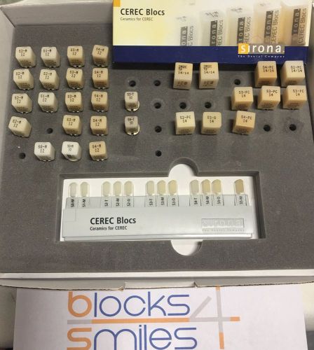 CEREC Sirona Blocks bloc KIT QTY 30 w/Shade selector |Double Notch | Best Price!