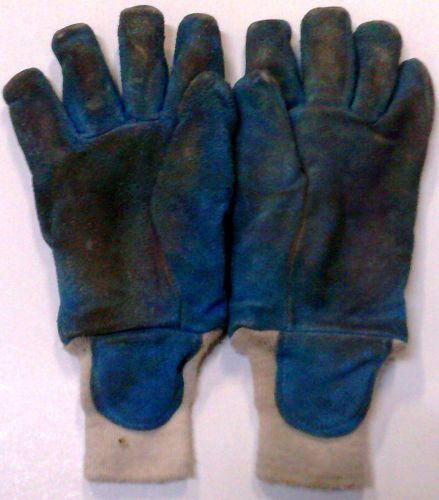 Xxl  xx large blue fire-dex leather firefighter gloves bunker turn out gear g49 for sale