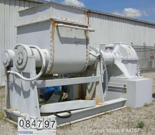 Used- Aaron Process Double Arm Mixer, 300 Gallon Working Capacity, Carbon Steel.