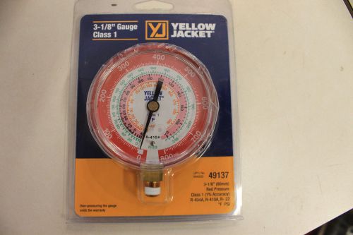 Yellow Jacket 49137 3-1/8&#034; Red Pressure 0-800 psi R-22/404A/410A Gauge degree