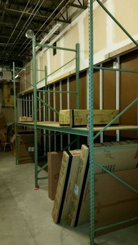 Used Pallet Rack Warehouse Shelves Seven 4&#039; x 8&#039; x 12&#039; w/ 3/4 x 4.x 8 mdf shelf