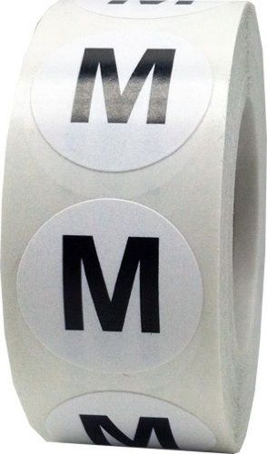 InStockLabels M Clothing Size Stickers 3/4 Inch 500 Apparel Safe Adhesive Sti...