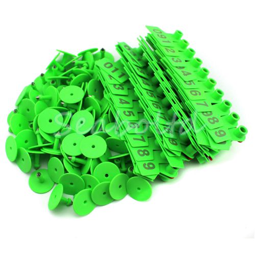 1-100 Green Number Plastic Livestock Ear Tag Animal Tag for Goat Sheep Pig