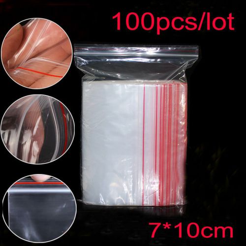 100pcs 7X10cm Ziplock Zip Zipped Lock Reclosable Plastic Poly Clear Seal Bags