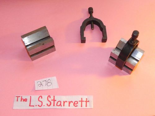 L.S. STARRETT Co. No. 278 V-BLOCKS &amp; CLAMPS - 1 Pair (4 pcs) machinist tool