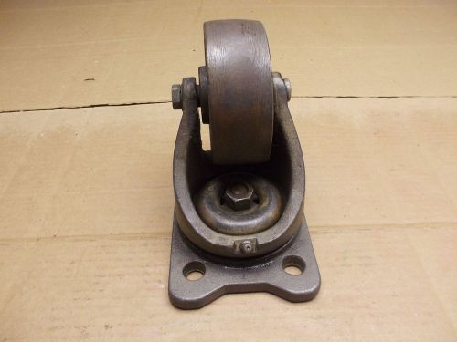 Vintage 4&#034; Cast Iron Industrial Swivel Castor Wheel
