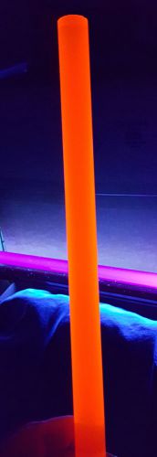 1 pc 3/4” diameter 12” long clear orange acrylic fluorescent plastic colored rod for sale