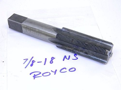 Used royco 7/8&#034;-18 ns gh4 bottoming hand tap hss for sale