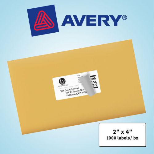 Avery laser mailing labels 2&#034; x 4&#034; white 1,000ct for sale