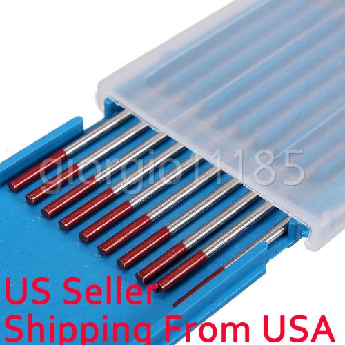 10 pcs 2% Thoriated WT20 Red TIG Welding Tungsten Electrode 1.6mm x 150mm
