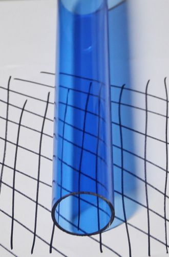 1 piece clear blue acrylic plexiglass lucite tube 2” od 1 3/4 id x 12” long for sale