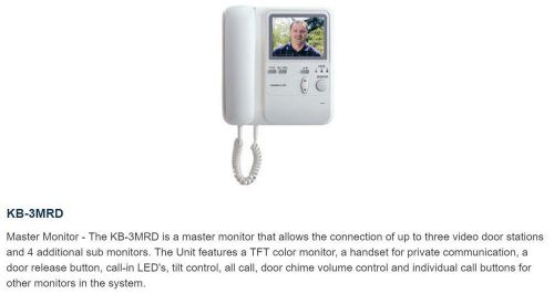Aiphone KB-3MRD Audio/Video Master Station with Handset and Tilt Camera Control