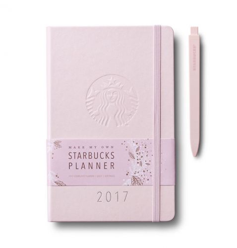 Starbucks korea moleskine planner 2017 with pen _ pink color daily planner #1 for sale