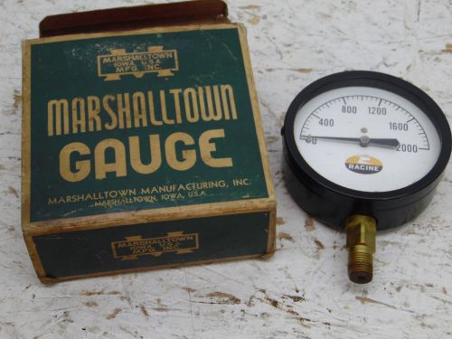 Gauge   NOS   Marshalltown racine 0-2000 psi  Original Box