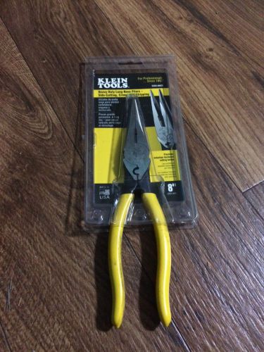 Klein Tools D203-8NCR 8-Inch Heavy-Duty Long-Nose Pliers-Side-Cutting, Wire S...