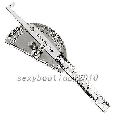Stainless Steel Rotary Protractor Angle Rule Gauge Machinist Measurement Tool