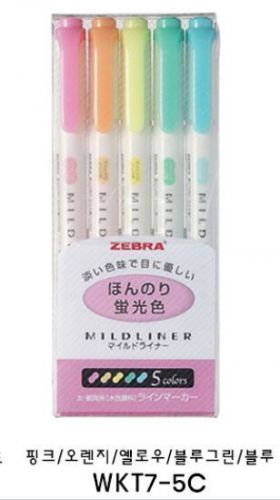 JEBRA MILDLINER Snoopy Limited Edition 5 Colors Double-Sided Highlighter