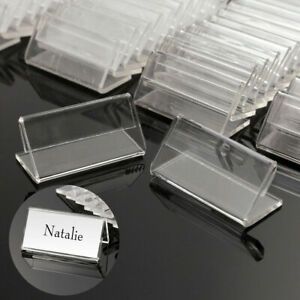 10-50 Mini Acrylic Thick Sign Display Holder Tag Label Shop Stand 4*2cm