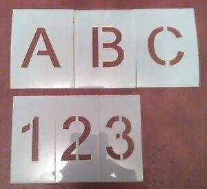 6 inch Uppercase Arial Alphabet And Number Set Stencil - Letters - Parking Lot -