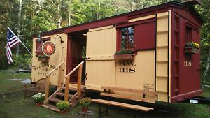 Caboose Boxcar Tiny House Mobile Retail Space / vendor guest cottage THOW TRAIN