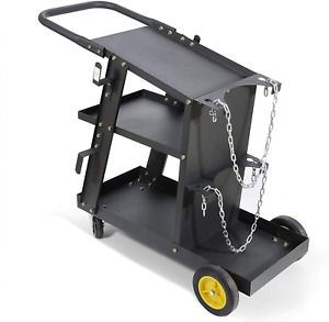 Welder Plasma Cutter Durable Cart With 370 Lbs Weight Capacity 3 Shelves Cable