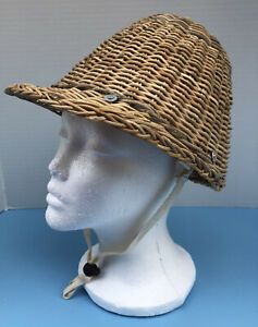 RARE vintage 1940s CHINESE HARDHAT Bamboo Rattan