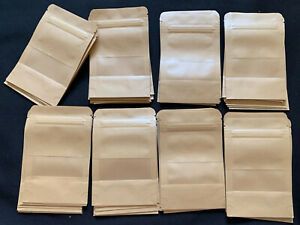 Moretoes 75pcs Kraft Stand Up Pouches Zip Lock Stand Up Bags with Matte Windo...