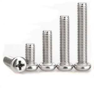 304 Stainless Steel Small Screw Cross Round Head Bolt Pan Head Screw M1-M1.6