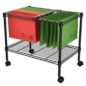Finnhomy Premium 1-Tier Metal Rolling File Cart for Letter Size and Legal Size