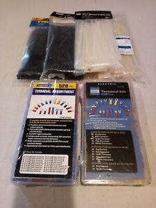 LOT OF 1040 PC TEMINAL ASSORTMENT &amp; 400 PC. WIRE TIES