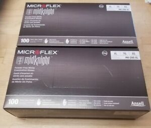 Microflex MK-296 Black Disposable Nitrile Gloves, Size XL, 2 Boxes, 100/Box