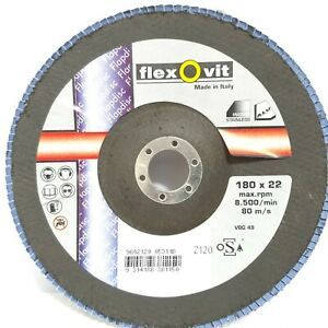 Flex Ovit Inox Stainless Aluminium Cut-Off Wheel Flap Disc 180 x 22 Max RPM 8500