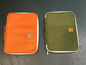 Pair BTSKY Easy Life Better Together A4 Zipper Folder Folio Green Orange Handle