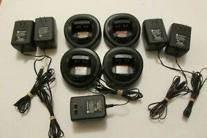 Lot of 4 Genuine Motorola HTN9000C HT750, 1250, Rapid Rate Chargers W/spare PS