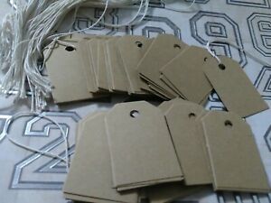 500 unstrung rustic Brown 85lb card stock retail price tags, gift tags + string