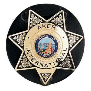 Aker Leather A592-TP Clip-On Star Badge Holder - Plain Tan