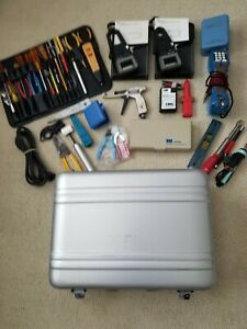 Tool Kit Telecom Communication Network Fiber Cable Installer &amp; Case &amp; Amp Meters