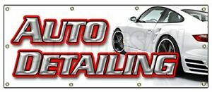 36&#034;x96&#034; AUTO Detailing Banner Sign car wash Wax Signs Carwash