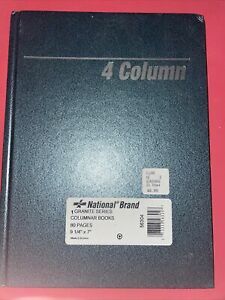 National 56-304 4 Column Columnar Book,NEW Granite Series, 9-1/4 x 7&#034;, 80 Pages