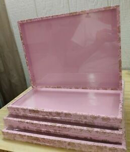 Glass Top Display Lot of 4  Box 12&#034; x 8&#034;