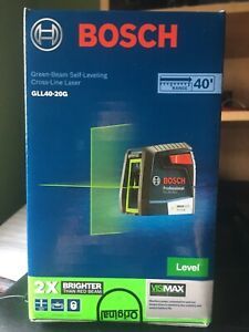 NEW  SEALED BOSCH GLL40-20G Green Beam Self Leveling Cross Line Laser 40&#039; Range