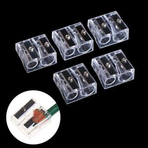 5Pcs Double Hole Bevelled Pencil Sharpener Drawing School Office Art Tool I-