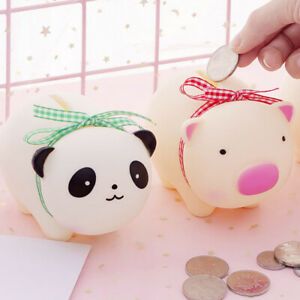 Panda Shape Coin Bank Cartoon Piggy Bank Plastic Money Box Tabletop Decorati f8