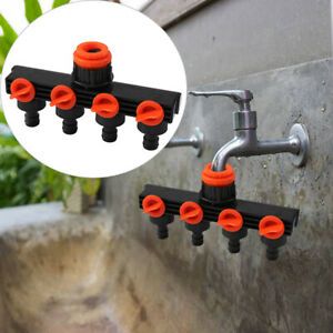 Garden Watering Irrigation Tools 4-way Tap Hose Splitter Garden Drip ManifolCW