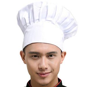 Hyzrz Chef Hat Adult Adjustable Elastic Baker Kitchen Cooking Chef Cap White