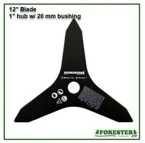 3 Tooth Brush cutter Blade 12&#034; Dia fits 1&#034; Arbor, inc. bushing for 20 mm arbors