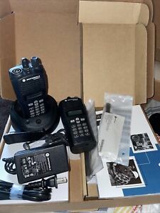 Motorola CP200XLS w/Keypad VHF LTR 128ch Radio 2 Radios 1 Charging Station